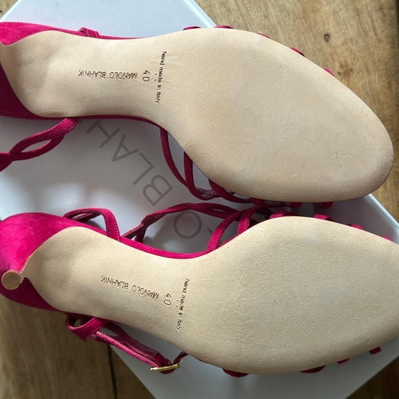 Manolo Gorgeous Brand New 🎨 Fuchsia Spring Heels 🎨 Lena001 - Picture 5 of 7